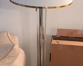 Possini Euro Design Cadence Modern Floor Lamp Standing 62" Tall Crystal Glass Column