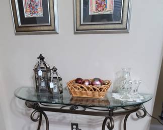 Console Table - Metal with Glass Top