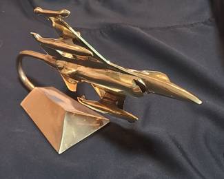 Brass F-16 Falcon Fighter Jet 