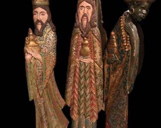 Wooden Wisemen Nativity Figures - Tallest approx. 31H x 8W $35 each