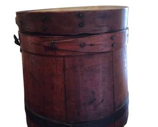 Antique Small Firkin Bucket 6.5”H x 6” Diameter