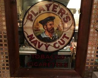 Vintage Players Navy Cut Pub Mirror 19 3/4W x 23.5H $495
