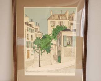 Parisian Street Scene Lithograph by Denis Paul Noyer Signed Ltd. Ed. 