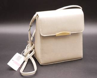 Sears Bueno Collection Metallic Beige Box Handbag - New w/Tag 