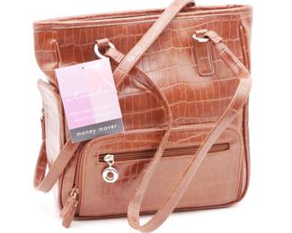 Strada Brown Croc Vinyl Tote & Matching Wallet - New w/Tag 