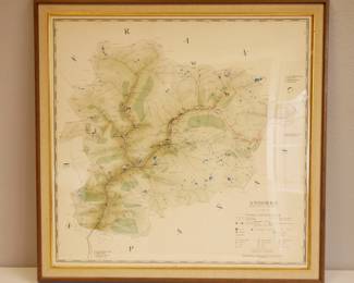 Framed Andorra Mapa-Guia Turistic Map of France & Spain 