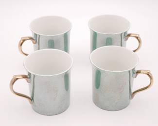 Pottery Barn Celadon Lusterware Mugs (Set of 4) - New in Box