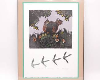 "Ruffled Grouse" by Betsy Bowen Woodblock Print Signed Ltd. Ed. 