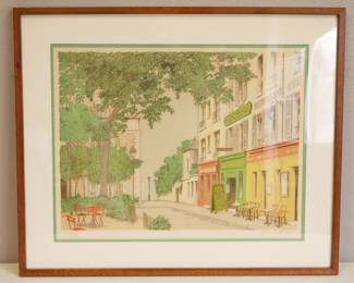 La Cremaillere Restaurant Lithograph by Denis Paul Noyer Signed Ltd. Ed. 