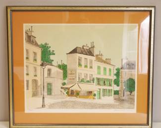 Parisian Cafe Lithograph by Denis Paul Noyer Signed Ltd. Ed. 