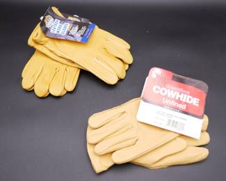 3 Pairs of Leather Work Gloves 
