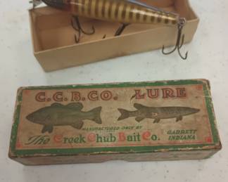 Vintage wood fishing lure creek chub