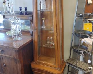 Lighted curio cabinet.
