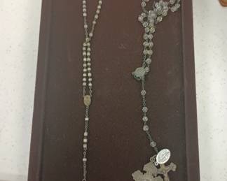 Vintage rosaries. Possible Sterling.