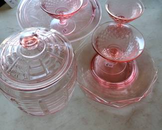 Depression glass pink.