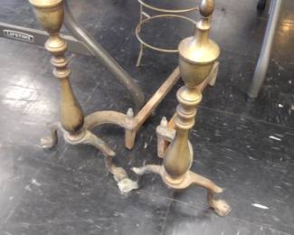 Brass fireplace irons