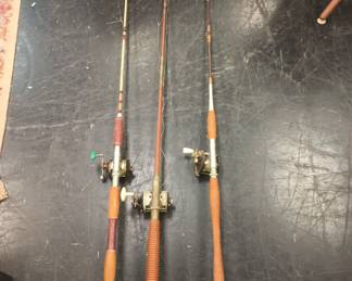 Vintage fishing rods And reels.
