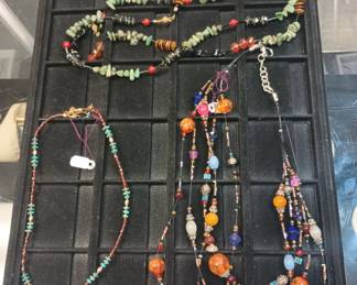 Costume jewelry with uranium beads.