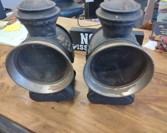 Vintage duplex carriage lamps.