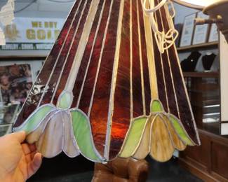 Stained glass. Lamp shade hanging