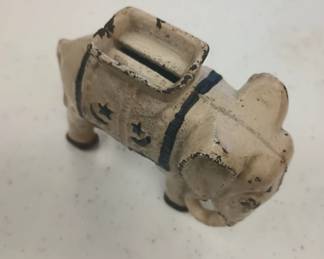 Vintage cast iron elephant bank