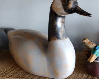 Hand carved goose decoy