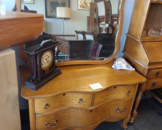 Serpentine front vintage oak Dresser