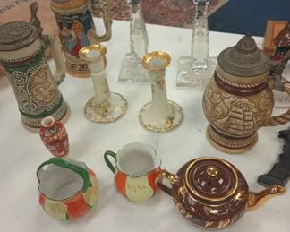 Vintage beer steins and more.