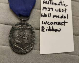 1939 W Wall Metal. With wrong ribbon Nazi Germany