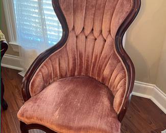 Victorian Pink velvet Kimball Chair