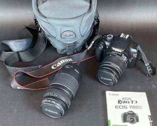 Canon EOS Rebel T3 With Two Lenses 