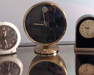 MCM Howard Miller Museum Desk Clock, Wind Up Baby Ben Clock More