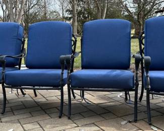 Four metal patio Chairs 