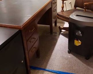Executive Desk, Armchair, File Cabinet, Shredder and Printer