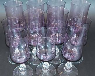 Fostoria Distinction Plum Crystal Stemware