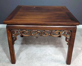 Square Chinese Rosewood Table, Antique