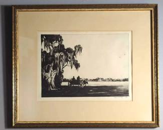 Alfred Hutty End of the Day Drypoint Etching, Vintage  Antique