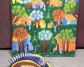 Tropical Bright Colorful Art Handcrafted Decor