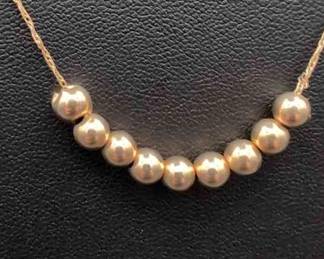 14K Ball And Chain Necklace