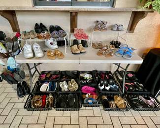 Ladies New, like New sandals, athletic shoes, and clogs 