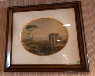 Pair of framed Italian watercolors