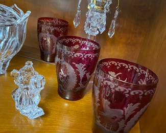 Czech ruby red bohemian tumblers (set of 6)