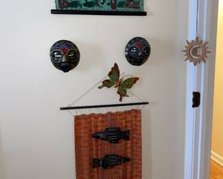 African art, and drums, ebony statues