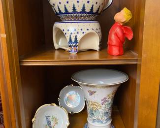 KAISER Vase,  Polish pottery tea pot w/ warmer
