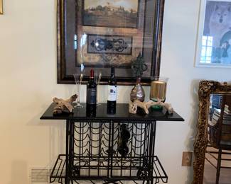 wineceller marble top wine cage wrought iron