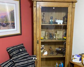 German shrank / curio cabinet.   several hat boxes