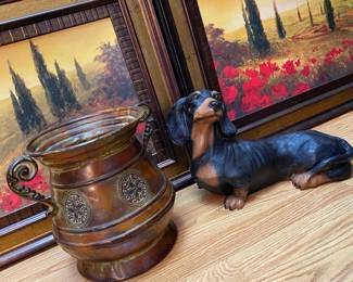 spittoon,  heavey resin life size #dachshund
