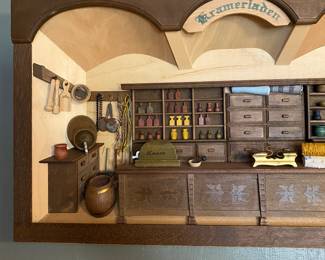 German handmade 3D wooden diorama,