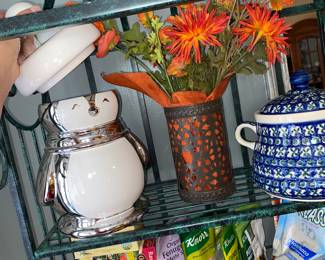 penguin cookie jar and Unikat BeanPot