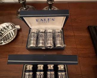 Cobalt and Silver Salt and Pepper Shakers